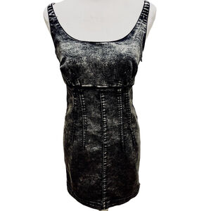 Black and White Acid Wash Mini Dress